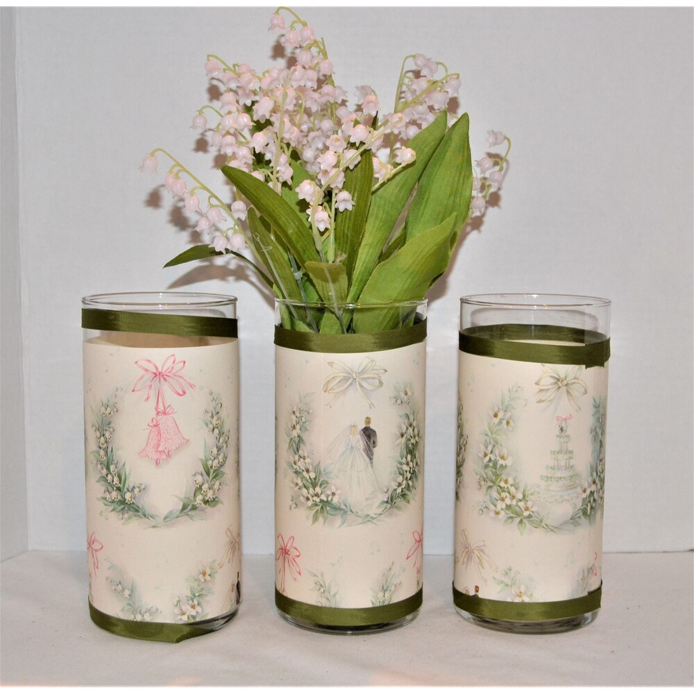 Vintage Wedding Vases 1970s Wrapped